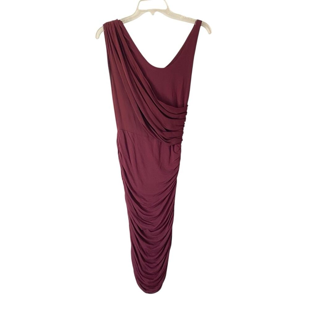 Alice + Olivia Air By Stacey Bendet Maroon Burgundy Ruched Silk Dress size small